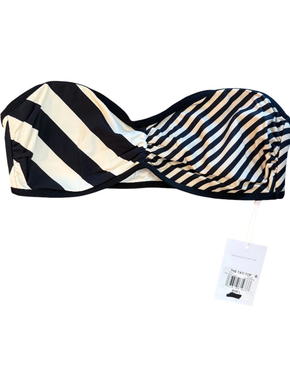 Solid & Striped Women's Tati Noir/Khaki Bikini Top L NWT - Picture 3 of 5